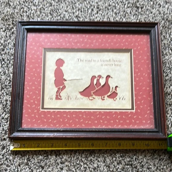 Charming Red and Cream Framed Art - Picture 2 of 3